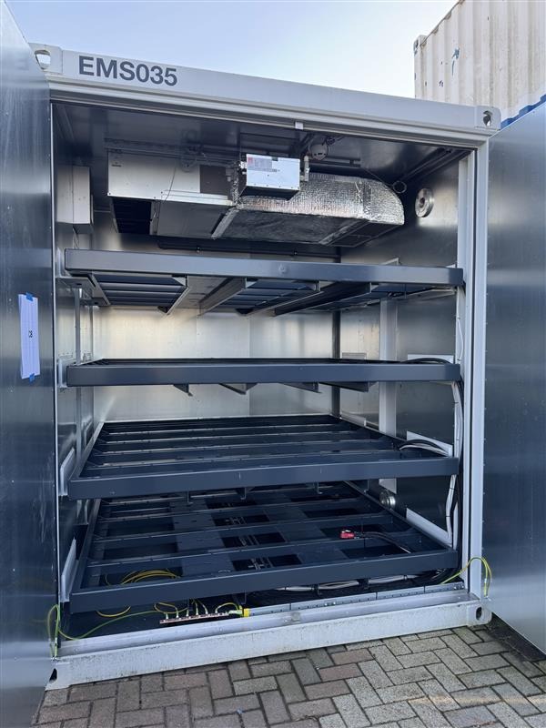 Interior view showing mounting brackets and ceiling HVAC unit